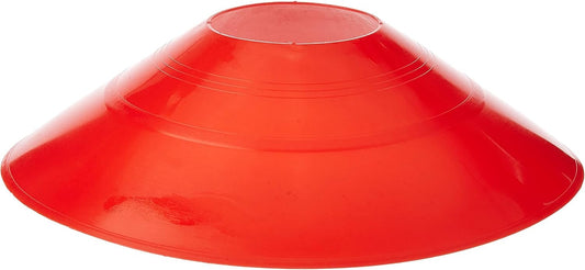Red plastic cone on a white background