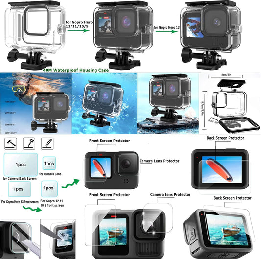 Gurmoir Accessory Kit for GoPro Hero 13/12/11/10/9 Black | 10-in-1 Set