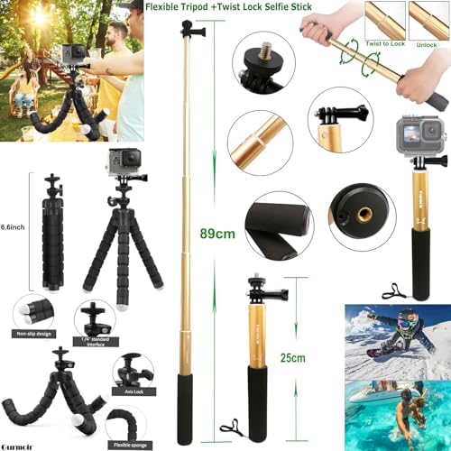 Gurmoir Accessory Kit for GoPro Hero 13/12/11/10/9 Black | 10-in-1 Set