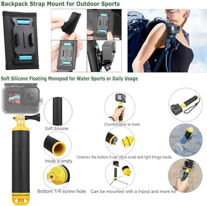 Gurmoir Accessory Kit for GoPro Hero 13/12/11/10/9 Black | 10-in-1 Set