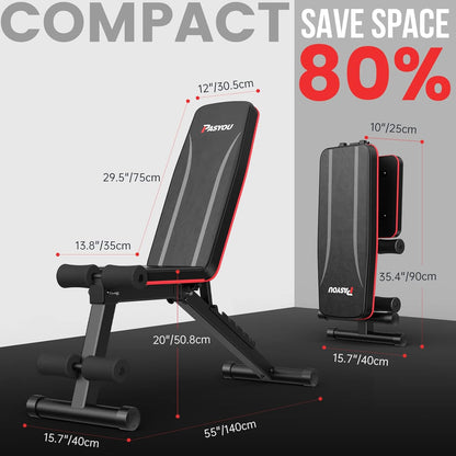 PASYOU Adjustable Folding Weight Bench