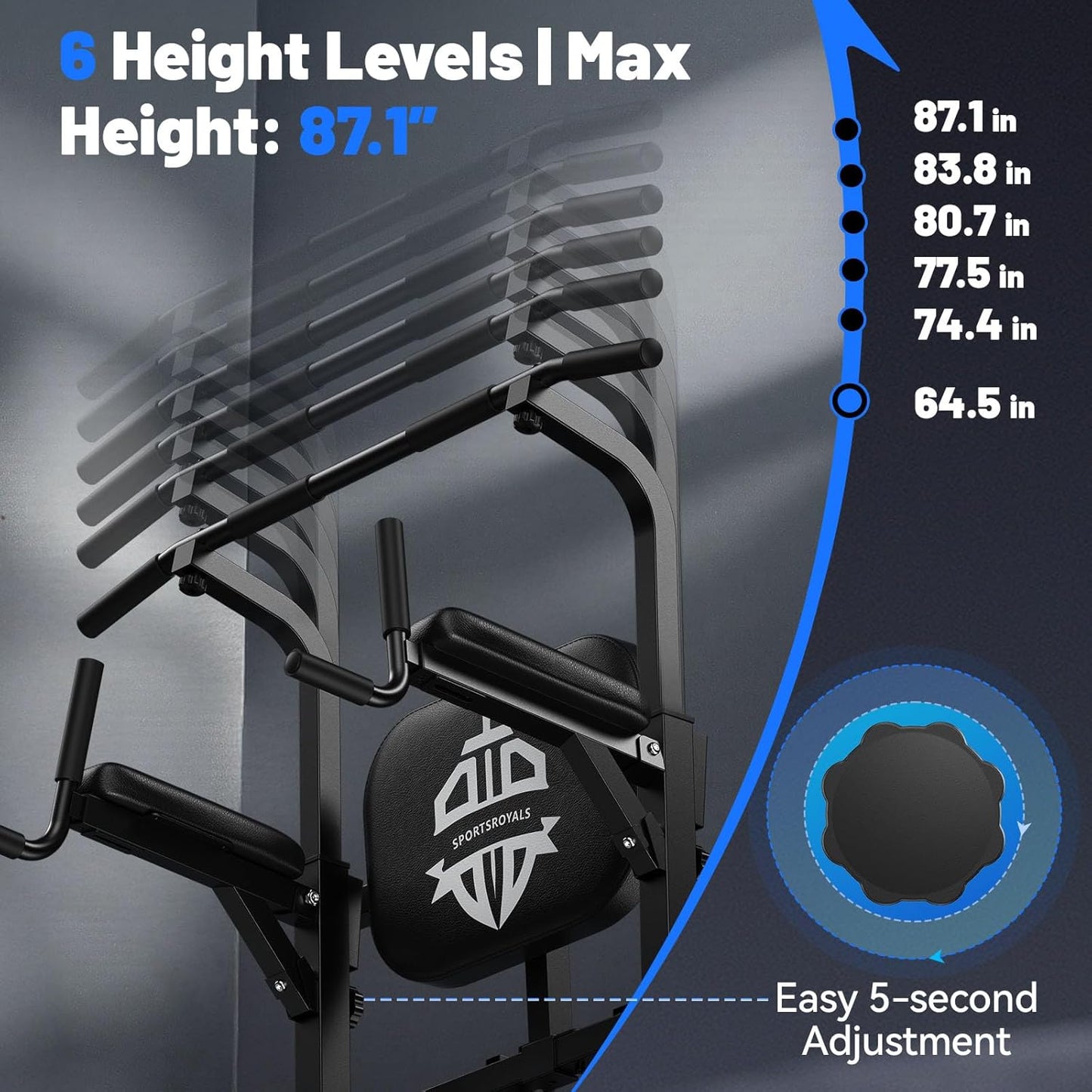Sportsroyals Power Tower Pull-Up & Dip Station
