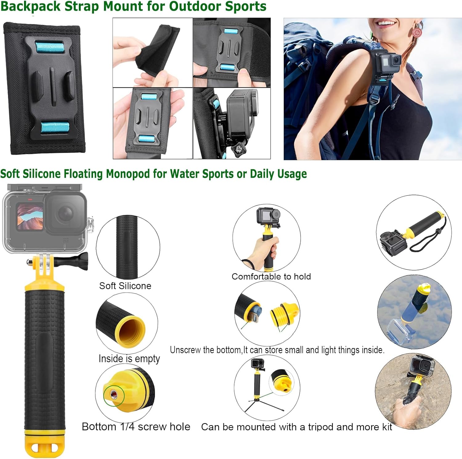 Gurmoir Accessory Kit for GoPro Hero 13/12/11/10/9 Black | 10-in-1 Set