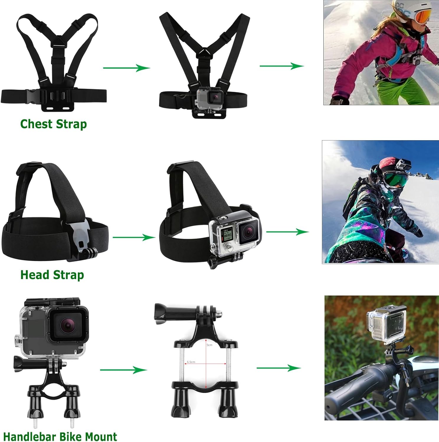 Gurmoir Accessory Kit for GoPro Hero 13/12/11/10/9 Black | 10-in-1 Set