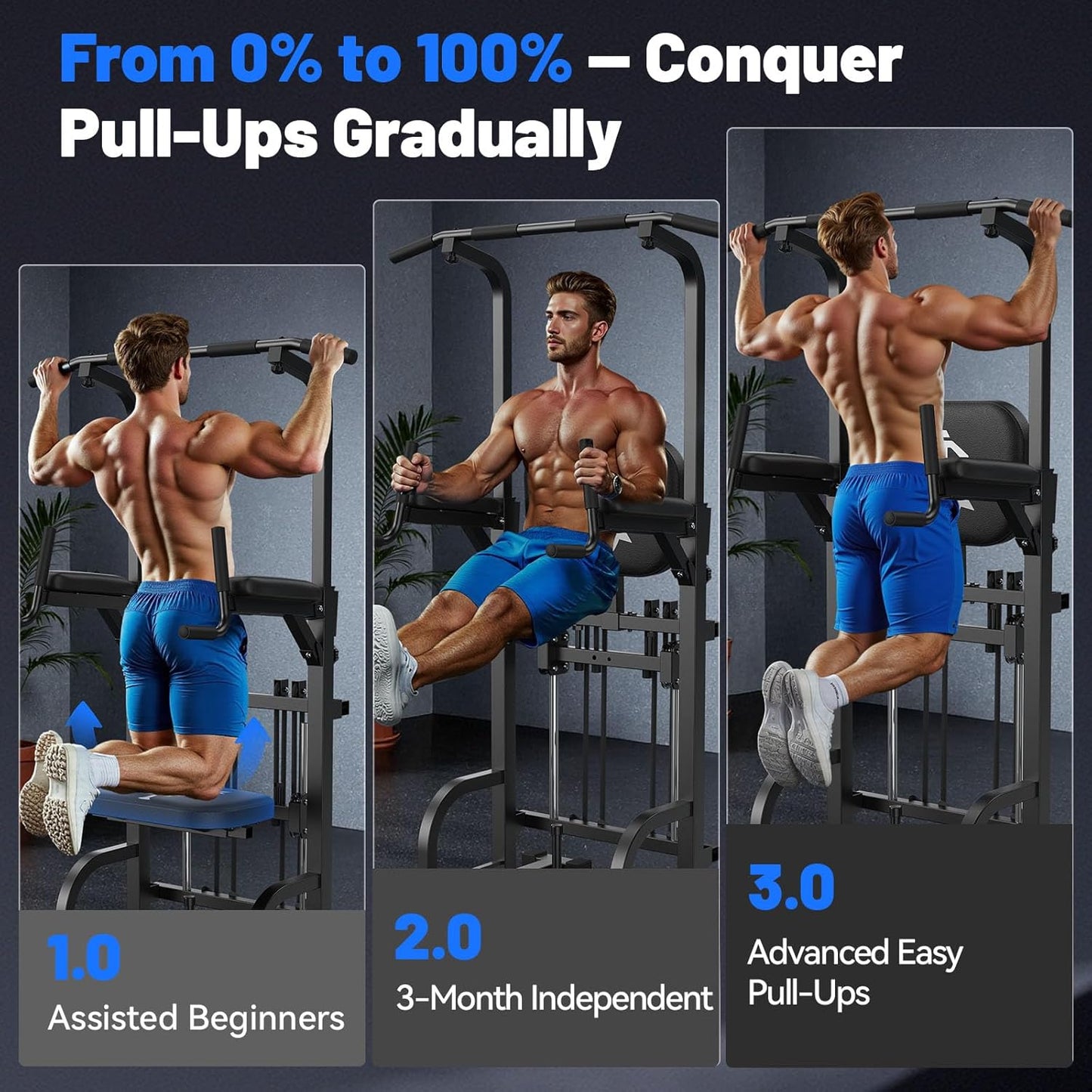 Sportsroyals Power Tower Pull-Up & Dip Station