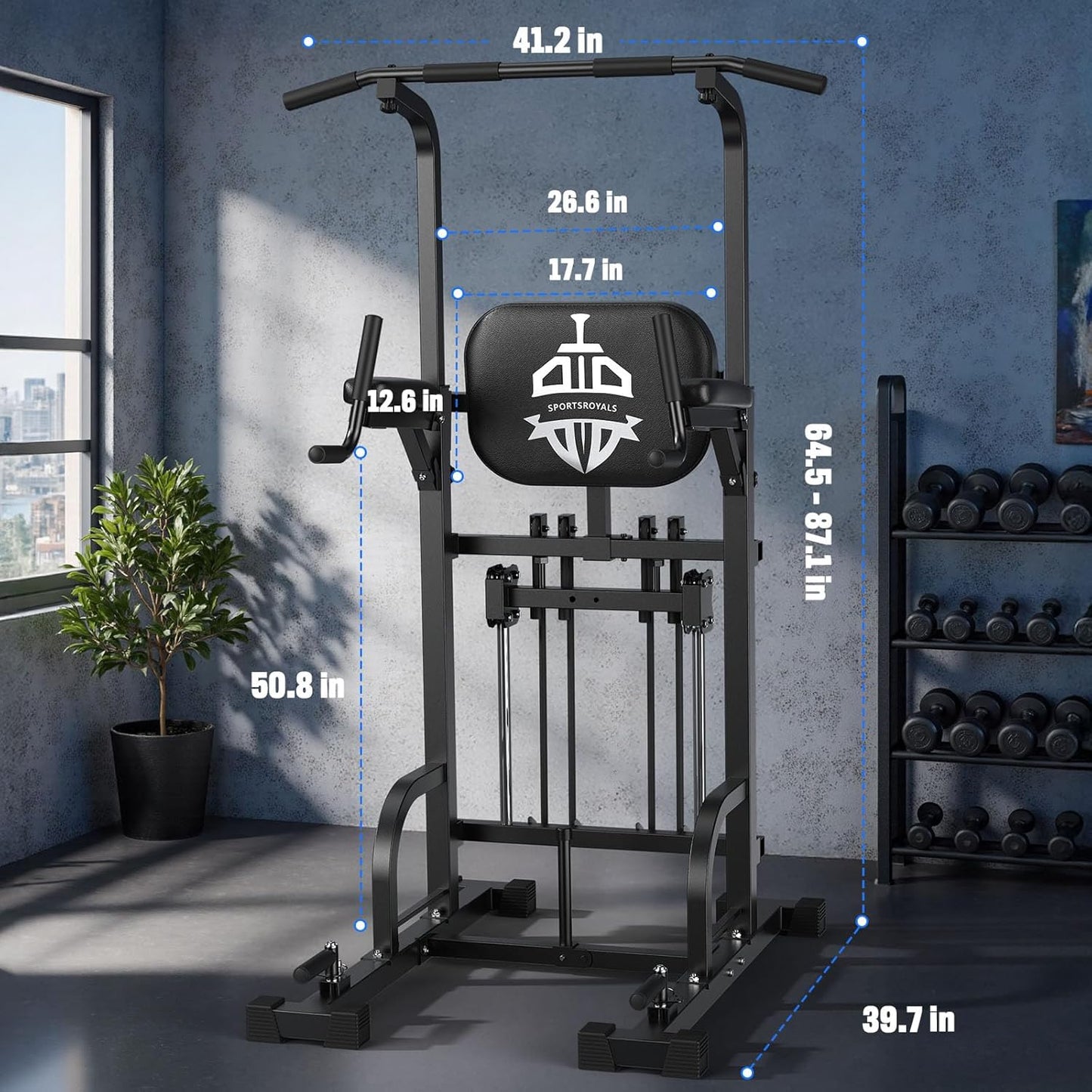 Sportsroyals Power Tower Pull-Up & Dip Station